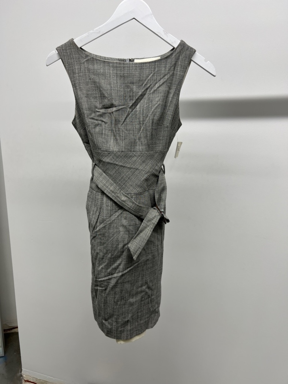 Banana Republic Gray Sleeveless Dress with Waist Tie